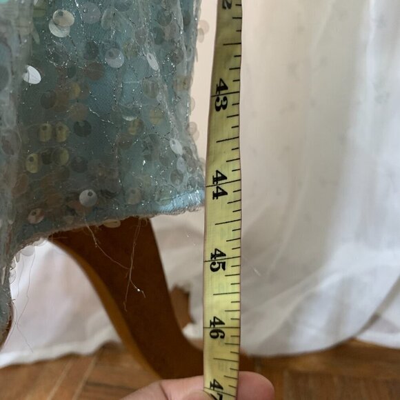 JS Collections CLAIRE Tea Length Sequined Dress Sz 10 Light Aqua Frozen - Picture 9 of 11